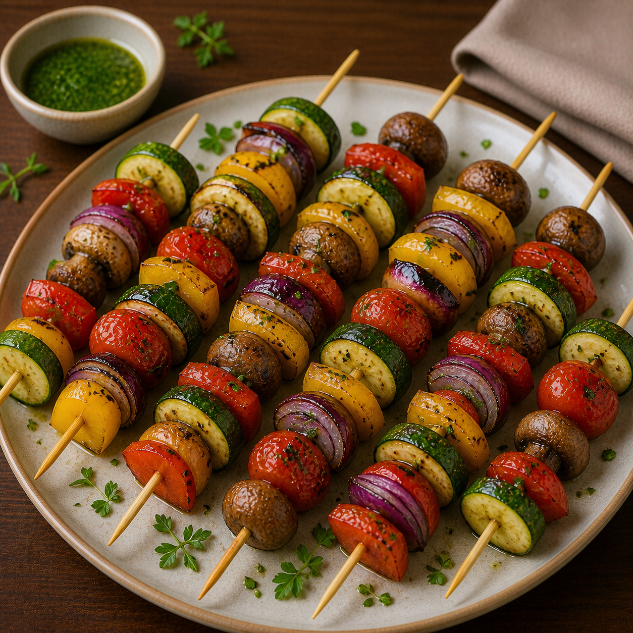 Vegetarische Grillspieße